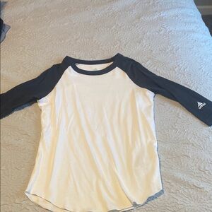 Adidas Long Sleeve Tee White and Black Sporty Design